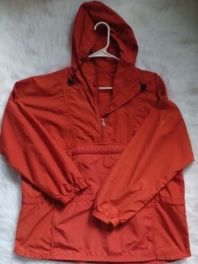 Vintage L.L Bean Anorax Jacket. Womans Large Petite. Orange.